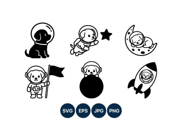 Astronaut Dog Space Vector Cute Puppy