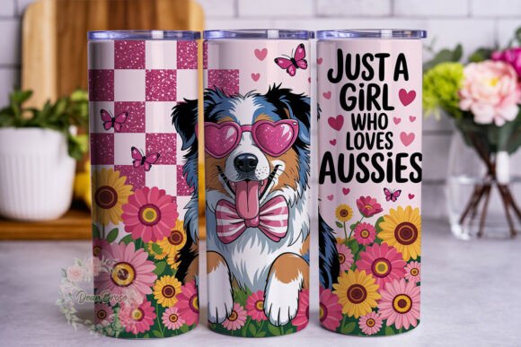 Aussie Dog Glitter Bow Tumbler Wrap Review