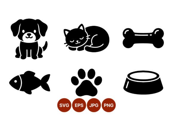 Black Dog Cat Bone Fish Paw Bowl Icons Review