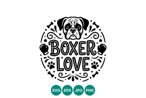 Boxer Dog Love Vector Review for Embroidery Projects
