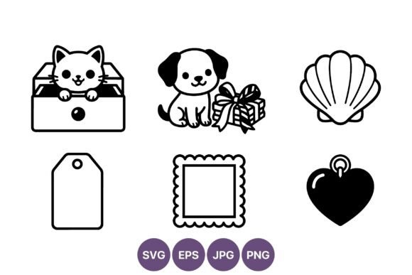 Cat Dog Shell Heart Tag Stamp Icons Review