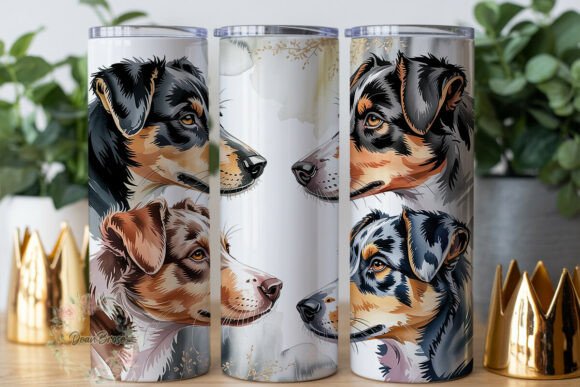 Cattle Dog Watercolor Art Tumbler Wrap Design Review
