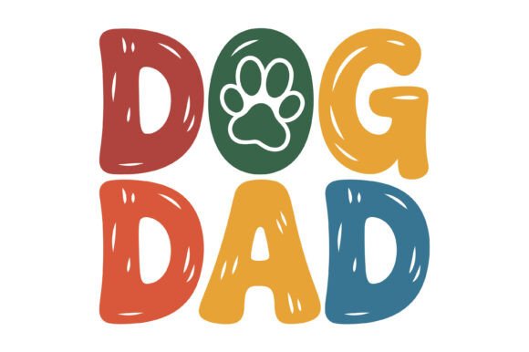 Cute Dog Dad Colorful Design Review