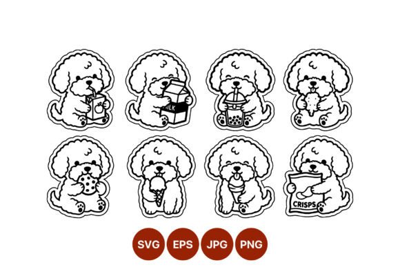 Cute Poodle Dog Drinking Juice Embroidery Design Review