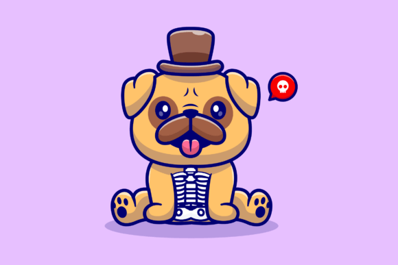 Cute Pug Dog Skeleton Cartoon Review