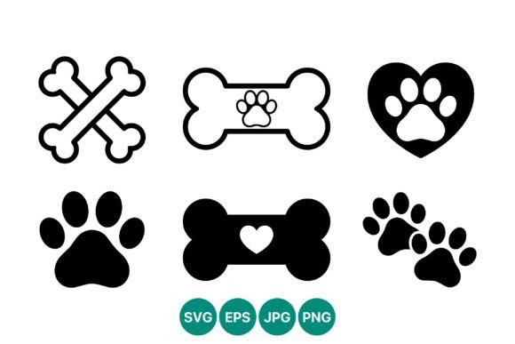 Dog Bones and Paw Prints Icons Review