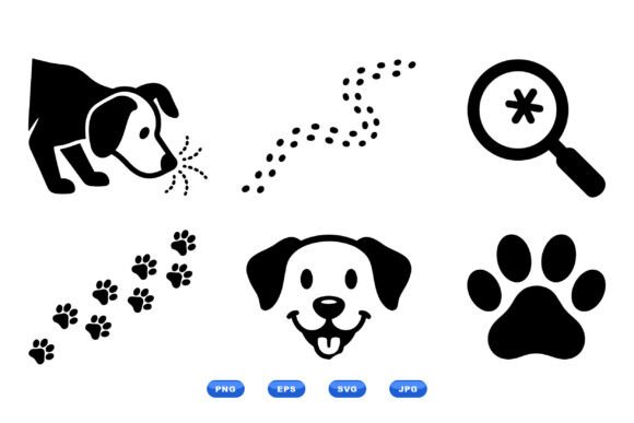 Dog Paw Icon Clipart Set Review