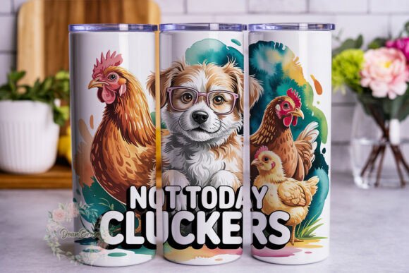 Dog with Chickens Funny 20oz Skinny Tumb Review