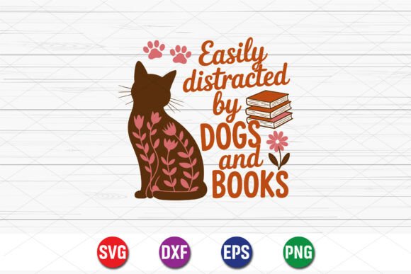 Easily Distracted by Dogs Books SVG Review
