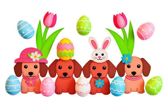 Easter Dachshund PNG for Embroidery Projects
