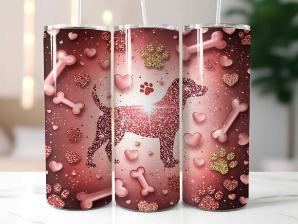 Glitter Dog Paw Heart Tumbler Wrap Review