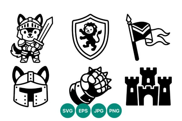 Medieval Dog Knight Sword Armor Vector
