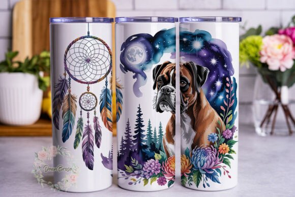 Mystical Boxer Dog Dreamcatcher Tumbler Wrap
