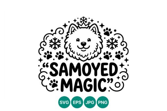 Samoyed Dog Face Black White Line Art Review