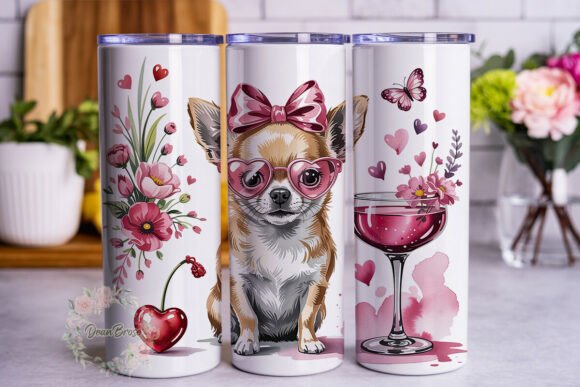 Valentine's Dog Pink Flowers Tumbler Wrap Review