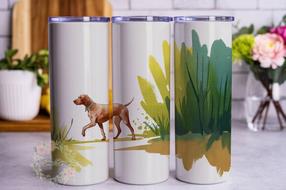 Vizsla Dog Watercolor Path Tumbler Wrap Design Review